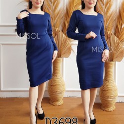 D3698 square neck dress